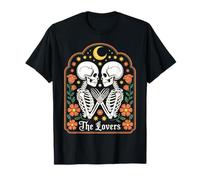 The Lovers Skeleton Happy Halloween Gothic Moon Tarocchi Maglietta