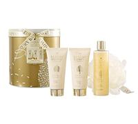 The Luxury Bathing Company - Lavish - Barattolo riutilizzabile, bagnoschiuma da 150 ml, crema corpo da 150 ml, bagno in schiuma da 250 ml e palla per il corpo da 30 g