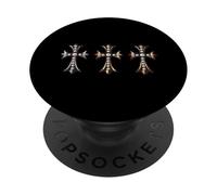 The Luxury Pave Diamond Cross Gold Silver Bronze PopSockets PopGrip Adesivo