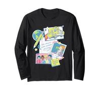 The Magic School Bus Classroom Items Collage Retro Cartoon Maglia a Manica
