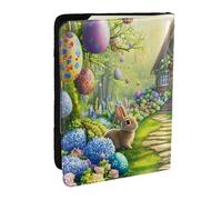 The Magical Easter Path - Custodia per passaporto, da viaggio, in pelle PU, per uomini e donne, 16,5 cm, Nero , Taglia unica