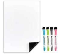 The Magnet Shop TMS Lavagna Bianca Magnetica per Frigorifero, Foglio Flessibile A4 con Pennarelli Cancellabili a Secco - Blocco Note, Bacheca promemoriao Lavagna Cancellabile a Secco