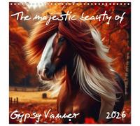 The majestic beauty of Gypsy Vanner (Wall Calendar 2026 12" x 24" / 30 x 60 cm (aperto) Calvendo 12 Month Wall Calendar
