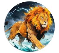 The Majestic Lion 1000 Pezz Puzzle Rotondo GiocoDivertimento Familiare Lion Puzzle Puzzle Classico Creativo Adulti 1000pcs (67.5x67.5cm)