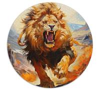 The Majestic Lion 1000 Pezz Puzzle Rotondo GiocoDivertimento Familiare Lion Rompecabezas Puzzle Classico Adulti 1000pcs (67.5x67.5cm)