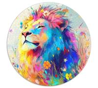 The Majestic Lion 1000 Pezz Puzzle Rotondo GiocoDivertimento Familiare Rompecabezas Gioco Puzzle Regalo Adulti 1000pcs (67.5x67.5cm)