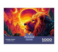 The Majestic Lion Jigsaw Puzzle Impossible 1000Pcs Animal Decorazione Per La Casa. Rilassamento E Intelligence Per Adulti E Bambini Da 12 Anni 52x38cm/1000pcs