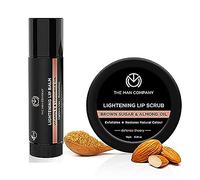 The Man Company Combo per la cura delle labbra con scrub per labbra e balsamo per labbra per labbra secche e screpolate, labbra scure schiarenti e illuminanti, per labbra morbide - 14 g