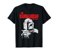 The Mandalorian And Grogu Black & White Duo Portrait Maglietta