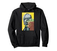 The Mandalorian And Grogu Comic Art Style Side Portraits Felpa con Cappuccio