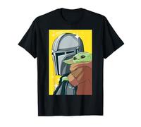 The Mandalorian And Grogu Comic Art Style Side Portraits Maglietta