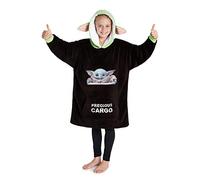 The Mandalorian Felpe con Cappuccio per Ragazzi Felpa Coperta di Pile Oversized di Baby Yoda (Marrone/Verde)