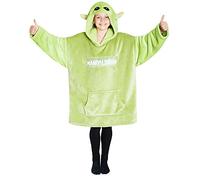 Disney The Mandalorian Felpe con Cappuccio per Ragazzi Felpa Coperta di Pile Oversized di Baby Yoda (Verde)
