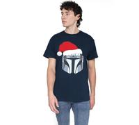 The Mandalorian Mando Christmas Santa Hat T-Shirt Unisex, Navy, 3XL