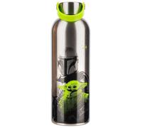 Paladone Borraccia in metallo Star Wars The Mandalorian e Grogu con anello per il trasporto, 500 ml, isolata per mantenere le bevande calde o fredde, con licenza ufficiale