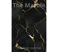 The Marble Black 365 Days Journal: 370 pages, Numbered 365, College Ruled, Diary, 6x9 inch, Gift