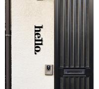 The Mask El Turko Targa in Metallo Hello Welcome, Welcome Wall Art, Nero (38x10cm)