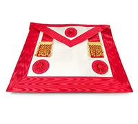 THE MASONIC COLLECTION ASSR - Grembiule con nappe per maestro di rito scozzese, Pelle di agnello, Taglia unica