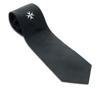 THE MASONIC COLLECTION - Cravatta in tessuto 100% seta - Cavalieri di Malta - Rifinita a mano - Spessa Interfodera e avvolto in cotone - Un utile accessorio regalo per uomini massoni, Nero