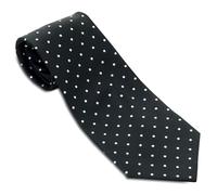 THE MASONIC COLLECTION - Cravatta massonica in 100% seta intrecciata - Cravatta nera con pois bianchi - rifinita a mano - viene fornita in custodia in cellophane -Regalo Massonico Per Uomo