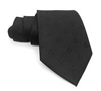 THE MASONIC COLLECTION - Cravatta nera da uomo Square & Compass - Seta o poliestere - Fatta a mano - Nodo e appendimento migliori - Regali massonici per uomini