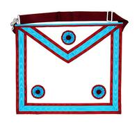 THE MASONIC COLLECTION - Grembiule da muratore Mark Degree Master con gioiello al seno - Pelle di agnello/ecopelle - Facile da indossare per lunghe ore - Regalo massone per gli uomini, bianco, 16" x