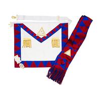 THE MASONIC COLLECTION - Grembiule e fascia con gioiello da compagnia dell'arco reale dei massoni - Pelle di agnello/similpelle - Filo d'oro - Un perfetto accessorio regalo massonico per uomini