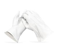 THE MASONIC COLLECTION - Guanti in pelle morbida al 100% - Bianchi - Lavare solo a mano - Regalo massonico per uomo