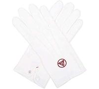 THE MASONIC COLLECTION - Guanti massonici Royal Arch bianchi 100% cotone - Taglia media - Forniti in una busta di cellophane - Chiusura a scatto - Regalo massonico per uomo