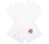 THE MASONIC COLLECTION - Guanti massonici Royal Arch bianchi in 100% cotone - XL - Forniti in una custodia in cellophane - Chiusura a scatto - Regalo massonico per uomo