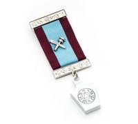 THE MASONIC COLLECTION - Mark Master Masons Breast Jewel - Nastro di alta qualità con ciondolo - Viene fornito in chiaro Jewel Walle - un regalo perfetto per gli uomini, Argento
