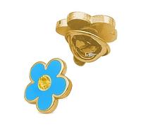 THE MASONIC COLLECTION Spilla da bavero placcata in oro con motivo floreale Forget - Splendida pietra gialla - Accessorio regalo massonico per uomo