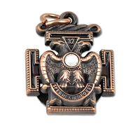 The Masonic Exchange Ciondolo in rame con Croix a forma di rosa di 32° grado, altezza 2,5 cm, Metallo, na