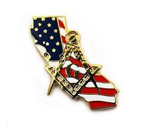 The Masonic Exchange Massonica Bandiera Americana California Lapel Pin
