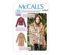 The McCall Pattern Company McCall's M7847OSZ Learn to Sew-Cartamodello per Cappotto da Donna, Lunghezza Vita e Coscia, Taglie McCall X, XS-s-m-l-XL, Misura unica