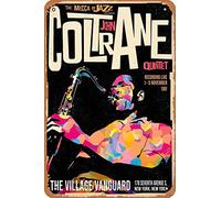 The mecca of Jazz Presents Coltrane John Quintet Poster Targa in metallo Retro Home Decorative Vintage Tin Sign 20,3 x 15,2 cm