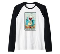 The Mega Pint Tarocco Carta Vintage Mistico Vino Grafica Maglia con Maniche Raglan