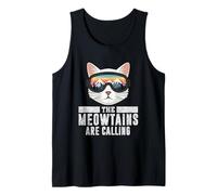 The Meowtains Are Calling Funny Cat Ski Uomini Donne Inverno Canotta