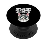 The Meowtains Are Calling Funny Cat Ski Uomini Donne Inverno PopSockets PopGrip Adesivo