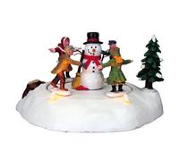 THE MERRY SNOWMAN BATTERY-OPERATED (4.5V) Decorazione da Tavolo Lemax CADDINGTON
