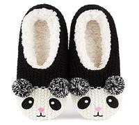 The Metluks Pantofole a forma di animale carino, calzini caldi e pelosi con pinze antiscivolo, comodi regali divertenti, Panda lavorato a maglia, 1-3 Big Kid