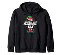 The Microbiologst Elf Funny Christmas Matching Family Felpa con Cappuccio