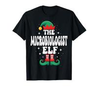 The Microbiologst Elf Funny Christmas Matching Family Maglietta