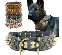 The Mighty, Collare per cani con borchie, taglia L, per proteggere il collo del cane dai morsi, resistente ed elegante, per cani di taglia grande (nero, S)