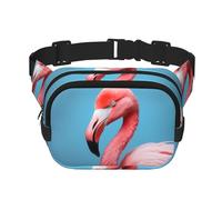 The Mighty Flamingo - Borsa a tracolla alla moda con stampa fenicottero, borsa a tracolla quadrata a doppio strato, per viaggi e fitness