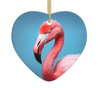 The Mighty Flamingo modellato a forma di cuore ornamenti in ceramica per la decorazione della parete della casa, feste in giardino e decorazioni per albero di Natale.