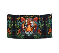 The mighty tiger. Bandiera stampata da appendere - 177,8 x 88,9 cm - Festone natalizio per feste - 180 x 90 cm