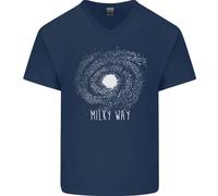 The Milky Way Astronomia Sistema Solare Pianeta Uomo V-Neck T-Shirt In Cotone