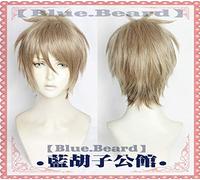 The Millionaire Detective Balance: ILLIMITATO Haru Kato Parrucca Cosplay Lino Oro Parrucca sintetica corta per capelli + Cappellino parrucca Blu cielo