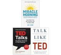 The Miracle Morning, Ted Talks, Talk Like Ted 3 Books Collection Set